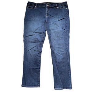 Ralph Lauren Women's Primer Straight Blue Denim Jeans Size‎ 16W Mid Rise